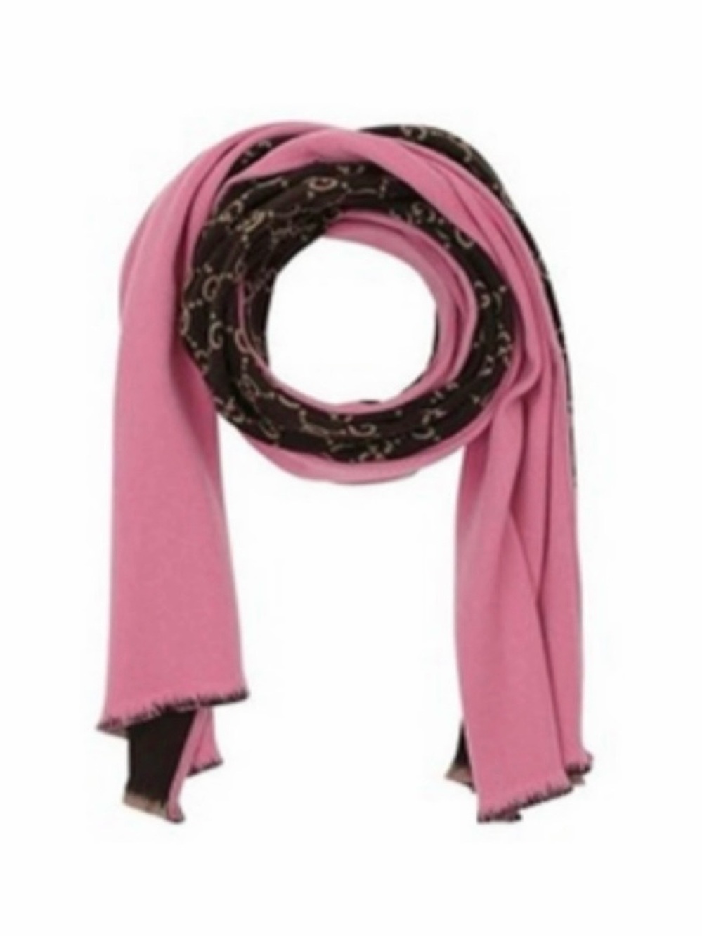 Gucci Pink and Black Reversible GG Signature Scarf - Picture 2 of 5